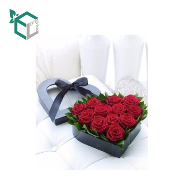 Boîte de coeur de cadeau de fleur imperméable à la main faite sur commande de carton fait sur commande bleu foncé de luxe